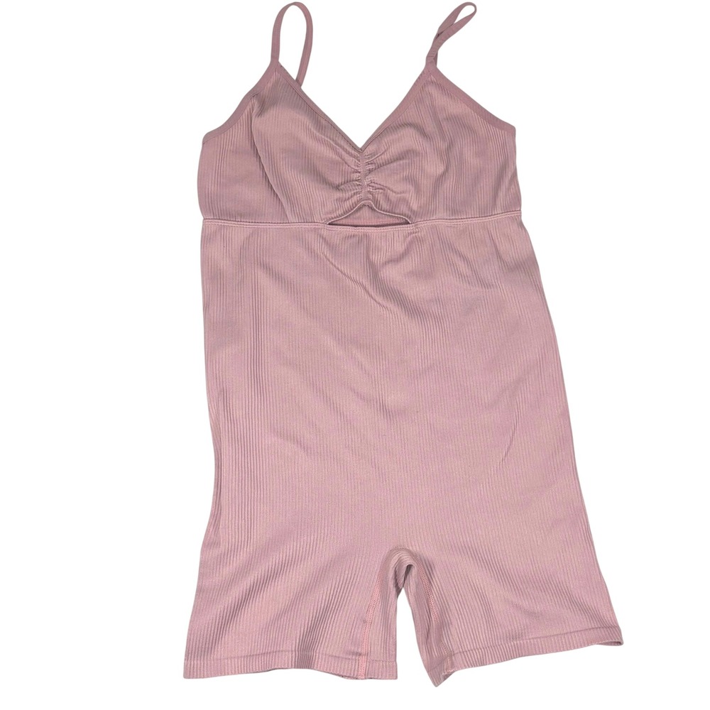 Colsie Romper Pink Ribbed Sleeveless Loungewear Women Size L